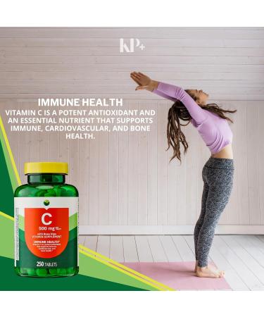 KP+ Vitamin C 500 mg with Rose HIPS | Immune & Antioxidant Support | 250 Tablets | Supports Collagen Skin & Bone Health | Dietary Supplement | Non-GMO | Gluten Free | Pack of 1 - Buy Online on GoSupps.com