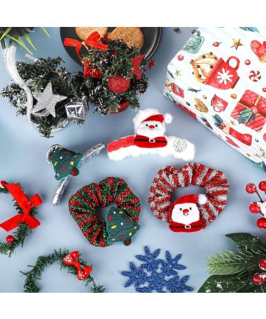 4 Pieces Christmas Scrunchies Hair Claw Clips Christmas Ponytail Holders Xmas Hair Rope Christmas Hair Accessories Hair Band Thick Hair Large Hair Claw Clips for Girls Women - Buy Online on GoSupps.com