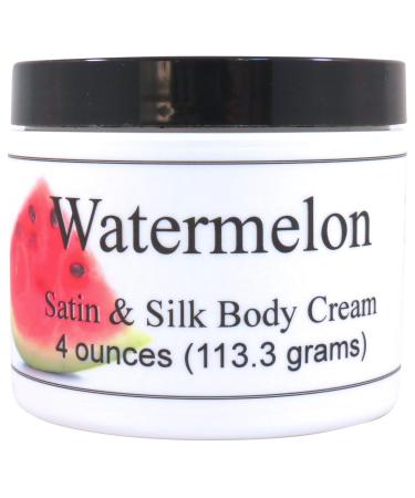 Eclectic Lady Watermelon Satin and Silk Cream Body Cream Body Lotion 4 oz - Shea Butter Aloe Silk Amino Acids Vitamin E Phthalate-Free Handcrafted in USA - Perfect For Women 4 Ounce (Pack of 1)