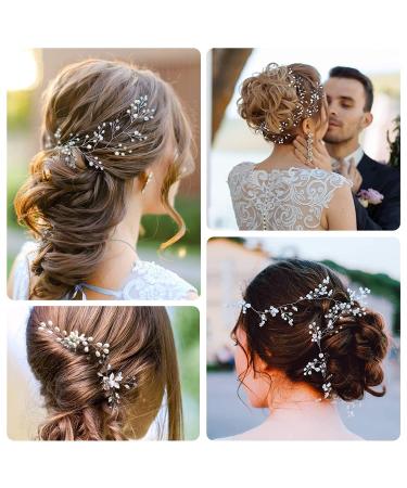 Crystal Wedding Hair Vine & Pearl Pins Set - Handmade Bridal Hair Accessories - Buy Online on GoSupps.com