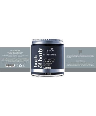 Artnaturals Mint Flavored Activated Charcoal Powder - 4 oz (113 g) for Detox & Oral Care - Buy Online on GoSupps.com