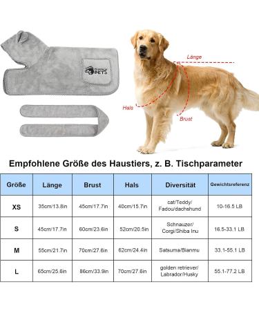 Ownpets Dog Bathing Towel | Quick-Drying Terry Coat with Velcro Fastener & Adjustable Band | Absorbent & Thick | Large Gray - Buy Online on GoSupps.com