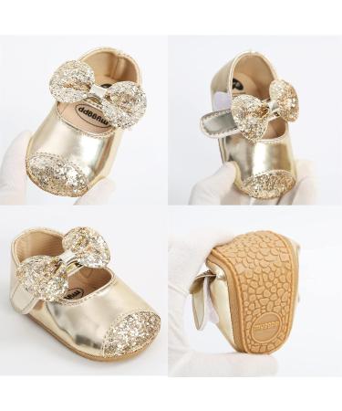 RVROVIC Baby Girl Princess Sparkly Moccasins - Soft Sole Prewalker Shoes (Gold, 0-6 Months) - Buy Online on GoSupps.com