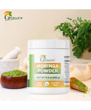 Grenera Organic Moringa Leaf Powder 240 Grams - Source of antioxidants/Source d'antioxydants - Buy Online on GoSupps.com