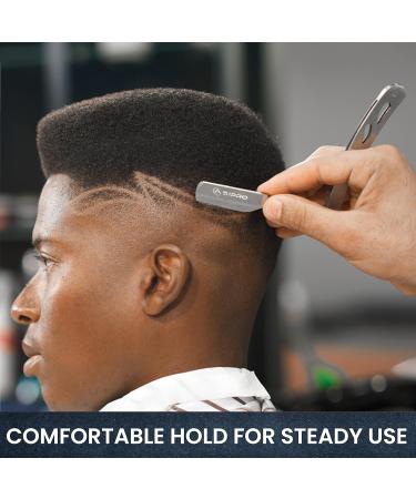 Asipro Men's Straight Razor Set with 10 Changeable Blades - Ideal Barber Knife for Perfect Beard Grooming - Silver 1 Pack - Buy Online on GoSupps.com
