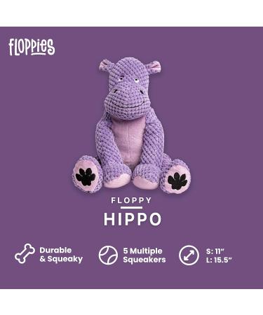 fabdog Floppies Large Hippo Plush Dog Toy - Durable & Cute Squeaky Toy for Puppies & All Breeds | Ideal Pet Gift - Buy Online on GoSupps.com