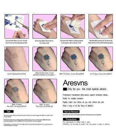 Classic Flower Style Dark Blue Temporary Tattoos for Women - Waterproof & Long-Lasting - Buy Online on GoSupps.com