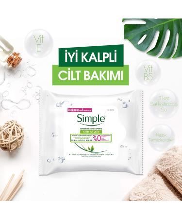 Simple Kind to Skin Micellar Remove Waterproof Make-up Cleansing Wipes for Sensitive Skin 25 Wipes - Buy Online on GoSupps.com