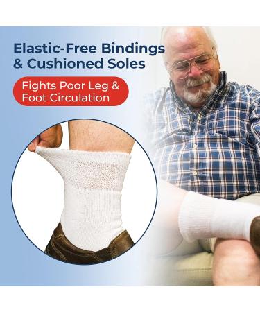 Men's Ultra-Soft Diabetic Socks 2 Pair (Black, Size 9-12) - Seamless, Moisture-Wicking, Breathable - Neuropathy & Circulation Support - Buy Online on GoSupps.com