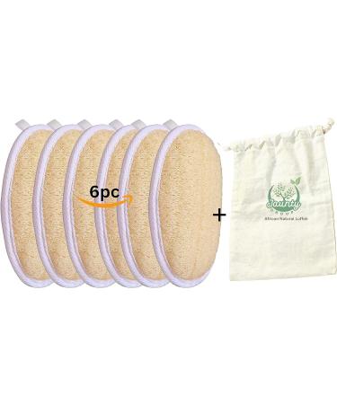 Jaunty Natural Loofah (6PC Pack) - Eco-Friendly Exfoliating Body Scrubber for Women, Babies, and Men - Buy Online on GoSupps.com