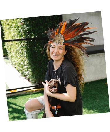 FOMIYES Halloween Headdress Pageant Headband Plume Headpiece for Adult Crown Headdress Headbands Plume Headband Costume Headwear Cocktail Party Supplies Plume Headdress Hair Band for Party 53.00X33.00X1.00CM Orange - Buy Online on GoSupps.com