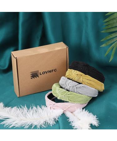 LOVNFC Pleated Knot Headbands for Women - 5pcs No Slip Fashion Turban Hair Bands - Buy Online on GoSupps.com