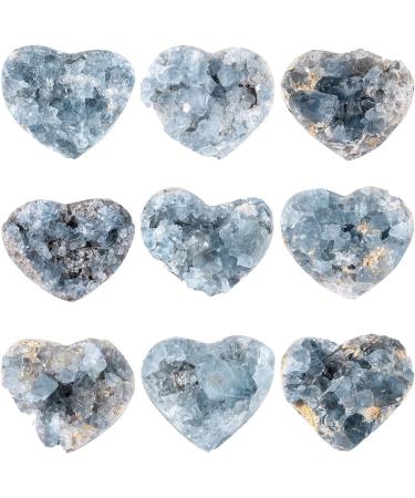Natural Celestite Heart Shaped Healing Crystal Cluster - 1pc, 320-450g - Romantic Gift, Home Decor - Reiki Gemstone Specimen - Buy Online on GoSupps.com