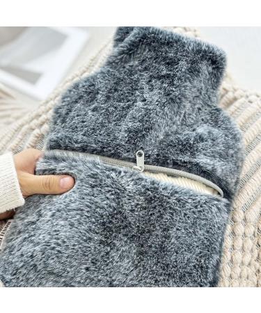 Bonilife 2L Hot Water Bottle with Cover - Large Rubber Hot Water Bag for Pain Relief - Black - Buy Online on GoSupps.com