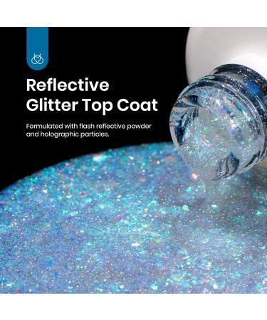 beetles Gel Polish 15ML Reflective Glitter Gel Polish No Wipe Top Coat Glitter Gel Polish Iridescent Glossy Shiny Gel Nail Polish Sparkle Soak Off UV Led Nail Manicure DIY Home Salon - Buy Online on GoSupps.com