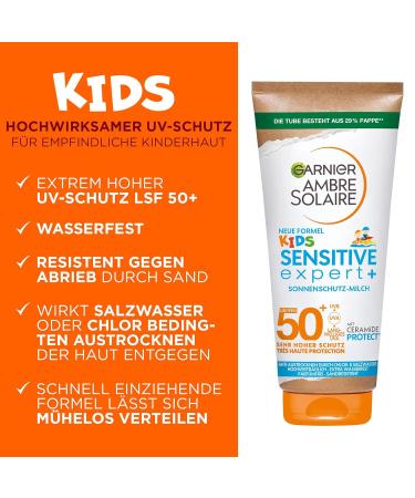 Garnier Ambre Solaire Kids Sunscreen Milk LSF 50+ - 175ml | Ultra High Sun Protection for Children Anti-Drying Formula 1 Pack - Buy Online on GoSupps.com