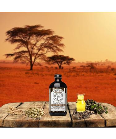 Organic Shea Terra 100% Pure Egyptian Black Castor Oil with Ethiopian Coffee Ginseng - 8 oz | All-Natural Hair Strengthening and Conditioning Oil for Healthy Growth - Buy Online on GoSupps.com