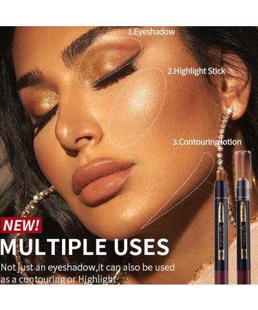 Cream Eyeshadow Stick Glitter Eyeshadow Pen Set 6 Piece Waterproof Long Lasting Glow Crayon Cosmetic Beauty Feminine Care - Buy Online on GoSupps.com