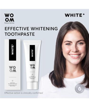 Woom White+ Whitening Toothpaste with Fluoride 75ml Best Teeth Whitening Solution for a Bright Smile - Buy Online on GoSupps.com