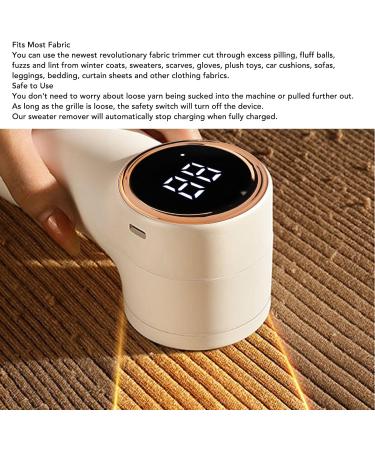 Rechargeable Fabric Shaver & Lint Remover - Portable Sweater Defuzzer with Digital Display for Coats Cushions & Sofas | International Shipping Available - Buy Online on GoSupps.com