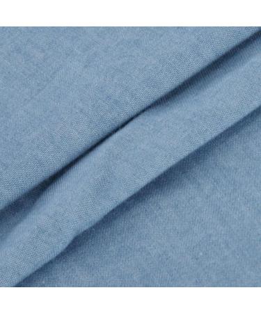 Women's Short Sleeve Denim Shift Tunic Dress - Light Blue, Large - Buy Online on GoSupps.com