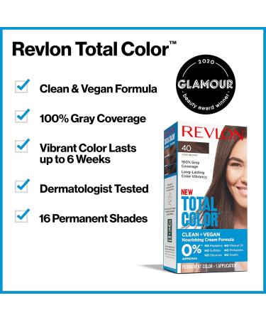 Revlon Total Color Permanent Hair Dye | Vegan Hair Color 535 Medium Golden Mahogany | 100% Gray Coverage - Shop Internationally - Buy Online on GoSupps.com