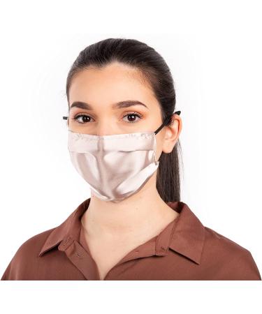 HABAC STUDIO Pack of 5 Satin Silk Face Masks Reusable Cover Bandana Balaclavas Face Masks Washable UK Black Face Mask with Nose Wire Pleated Face Mask for Women Men Adjustable. Nude - Buy Online on GoSupps.com