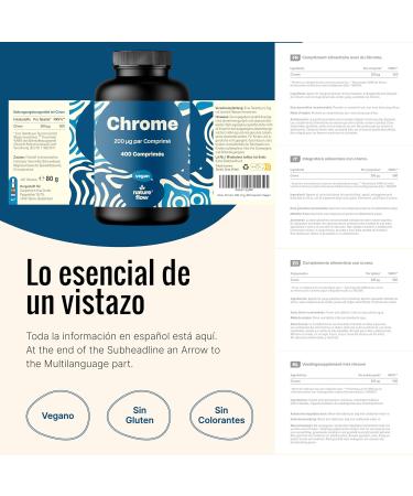 Chrome Compl ment Alimentaire - 400 Comprim s - Picolinate de Chrome Vegan - Produit en Allemagne - Chromium Picolinate - Test en laboratoire - Buy Online on GoSupps.com