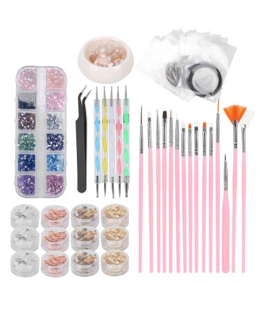 Nail Art Brush Rhinestones Nail Rhinestones Nail Foil for Natural Nails Artificial Nails for Household Nail Salon for Nail Art Creation