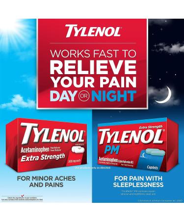 Tylenol PM Extra Strength 500 mg Pain Reliever & Sleep Aid Caplets - 100 ct - Buy Online on GoSupps.com