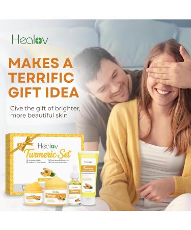 Turmeric Skincare Set | Brightening & Acne Solutions | Cleanser Body Scrub Face Cream & Serum - Buy Online on GoSupps.com