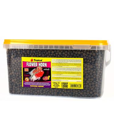 Flower Horn Adult Pellet 5L / 1,9kg - Nourriture rehaussant la Couleur pour flowerhorn et Autres cichlides