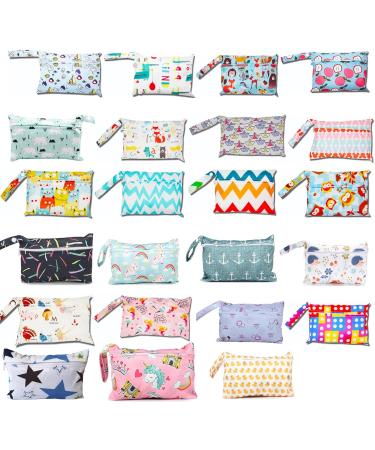 Qiantull Mini Diaper Bag | Waterproof Wetbag with Colorful Animal Pattern - Small 22x15cm Wet/Dry Organizer for Travel Beach & Swimming - Buy Online on GoSupps.com