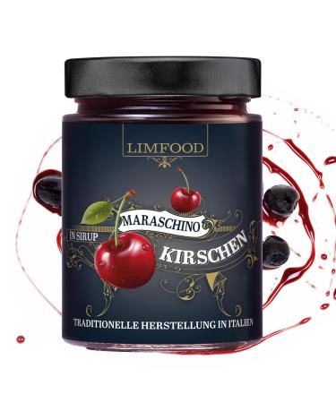 Limfood 400g Maraschino Cherries | Aromatic Italian Cherries in Syrup for Cocktails & Ice Cream - Non-Alcoholic Treat - Buy Online on GoSupps.com