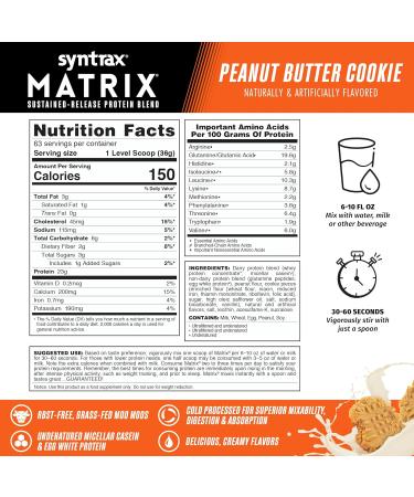 Buy Syntrax Matrix 5.0 Peanut Butter Cookie - 5 lbs | Premium Peanut Butter Protein Powder for International Shipping - Buy Online on GoSupps.com
