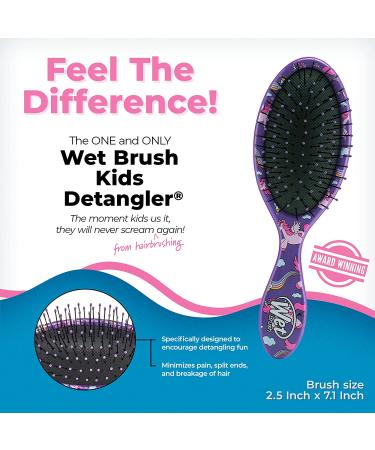 Wet Brush Kids Detangler Hair Brush - Cotton Candy Sweet Treats - Pain-Free Mini Brush with Ultra-Soft Bristles for All Hair Types - Sweet Treats Unicorn - Buy Online on GoSupps.com
