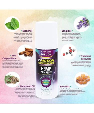 Inmotion Hemp Roll On for Pain - Premium Ultra Strength Relief for Joint, Muscle & Back - Fast Acting and Long Lasting - Odorless Hemp Oil Formula - Buy Online on GoSupps.com