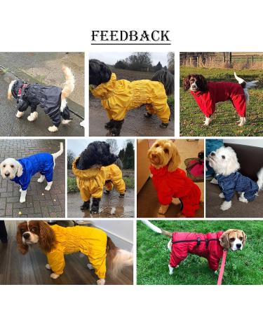 Minezi Waterproof High Collar Dog Raincoat Set - Reflex Stripes & Zippers Black Size S (32-35cm Back Length) - Ideal for All Dog Breeds - Buy Online on GoSupps.com