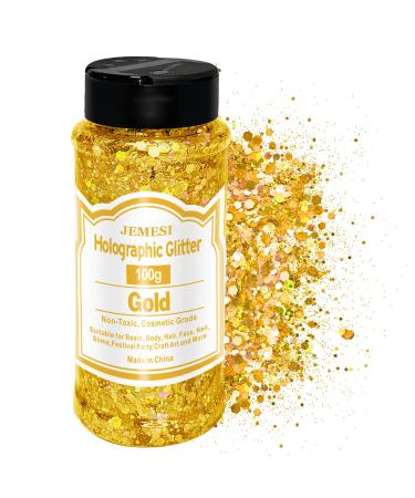 HOLOGRACHIC Chunky glitter gold 100g chunky sequins glitter craft glitter for resin face nail body slime festival party art