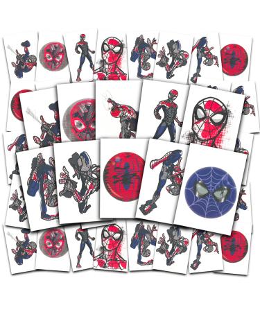 Marvel Spiderman Tattoos Party Favors Bundle   80+ Pre-Cut Individual 2 x 2 Spider-Man Temporary Tattoos for Kids Boys Girls (Spiderman Party Supplies MADE IN USA)