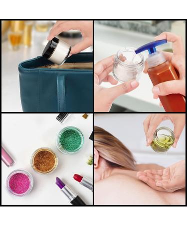 Buy Belle Vous 60ml Round Glass Tans with Black Screw Lid - 12 Pack for Creams Ointments Lotions & Essential Oils | Travel-Friendly Containers - Buy Online on GoSupps.com