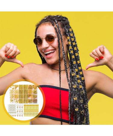 202Pcs Hair Jewelry for Women - Braids, Locs, Dreadlocks Beads, Rings, Clips & Pendants - Buy Online on GoSupps.com