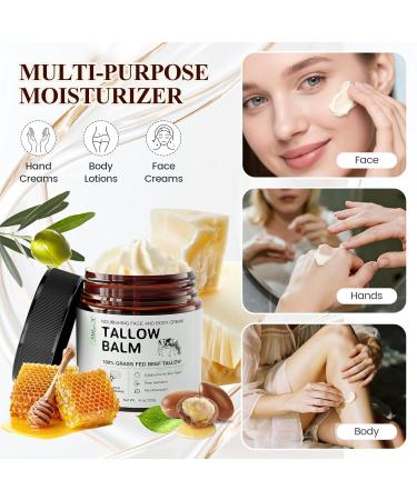 SWturK Beef Tallow for Skin Tallow Face Moisturizer Organic Whipped Tallow and Honey Balm Moisturizes and Soothes the Skin(4 Oz 1PC) - Buy Online on GoSupps.com
