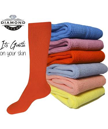 Diamond Star Diabetic Socks | Non-Binding Circulatory Cushion | Cotton Crew & Ankle | Women's 9-11 | Assorted Colors - Buy Online on GoSupps.com