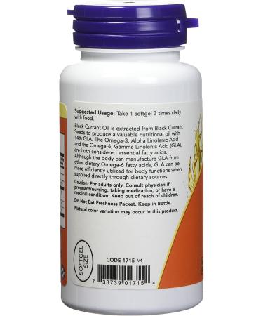 NOW Foods Black Currant Oil 500mg - 100 Softgels (2 Pack) - Buy Online on GoSupps.com