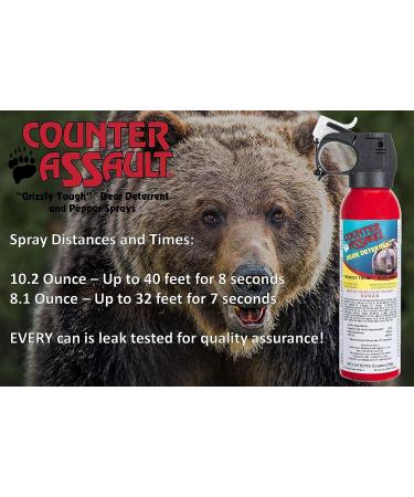 Counter Assault - EPA Certified, Maximum Strength & Distance Bear Repellent Spray - Hottest Formula Allowed by Law - Night Glow Locator & Tactical Holster Included (8.1 oz) - Buy Online on GoSupps.com
