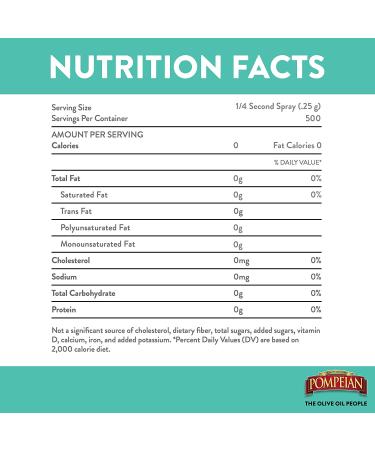 Pompeian USDA Organic Extra Virgin Olive Oil Cooking Spray - 5 Fl Oz Non-Stick Spray for Salads & Pasta - Gluten Free & Non-GMO - Single Bottle - Buy Online on GoSupps.com