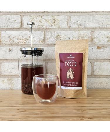 Cacao Tea - 275g | Loose-leaf cacao husk for brewing | Tea alternative | Gentle Energy | No Caffeine | Low Calorie | No Sugar | Allergen FREE | Compostable Packaging | Ethically Sourced - Buy Online on GoSupps.com
