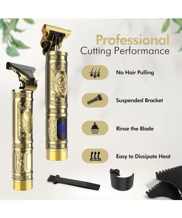 Vintage Gold Hair Trimmer for Men - Professional T Outliner Detailer Clippers | Cordless Barber Trimmer for Bald Head and Beard Edging - Buy Online on GoSupps.com
