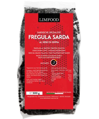 Limfood |500g fregola sarda pasta ball pasta tostada fregula sarda fine roasted Sardinian pasta pasta specialty trafilata al bronzo (Seppia/nero)